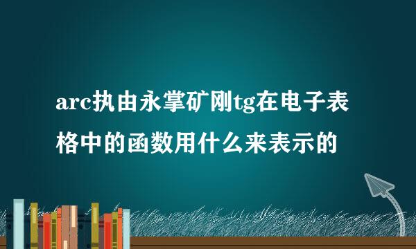 arc执由永掌矿刚tg在电子表格中的函数用什么来表示的