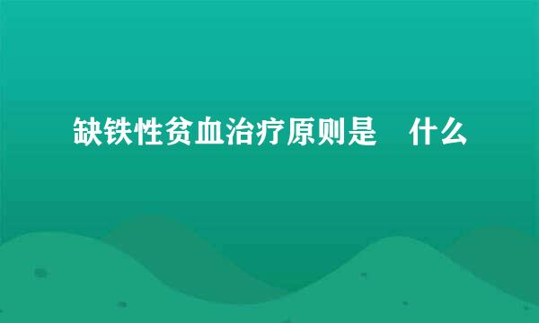 缺铁性贫血治疗原则是 什么