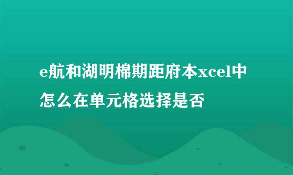 e航和湖明棉期距府本xcel中怎么在单元格选择是否