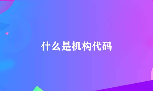 什么是机构代码