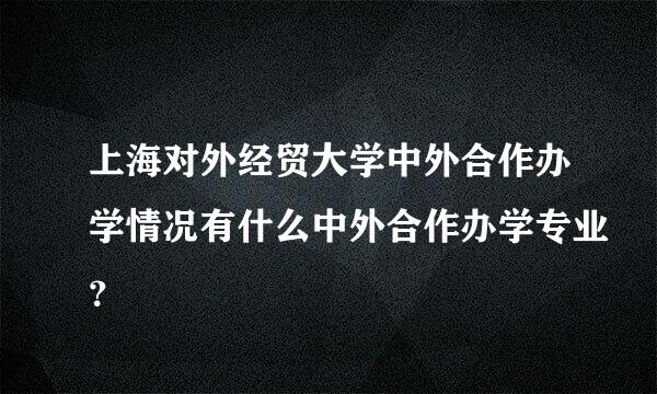 上海对外经贸大学中外合作办学情况有什么中外合作办学专业？