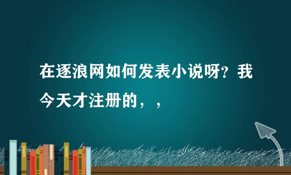 在逐浪网如何发表小说呀？我今天才注册的，，