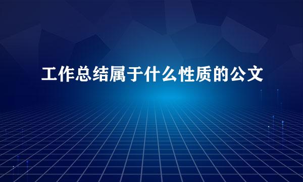 工作总结属于什么性质的公文