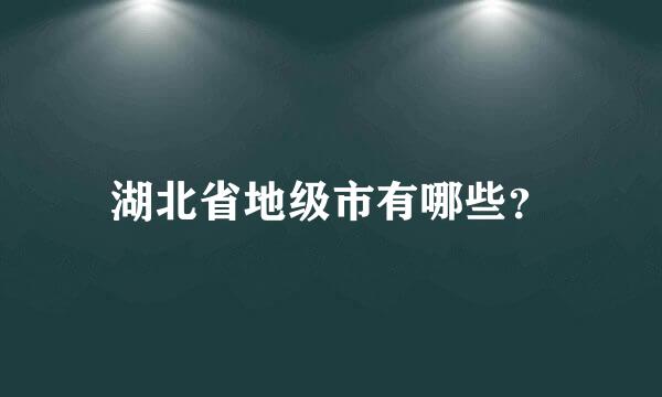 湖北省地级市有哪些？