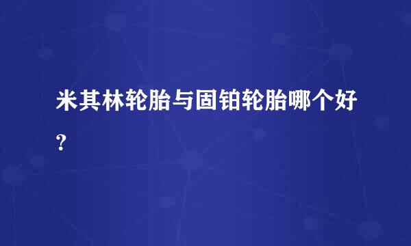 米其林轮胎与固铂轮胎哪个好？