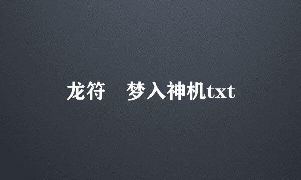 龙符 梦入神机txt