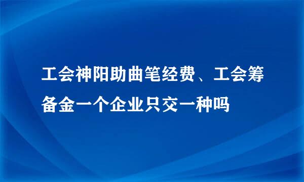 工会神阳助曲笔经费、工会筹备金一个企业只交一种吗