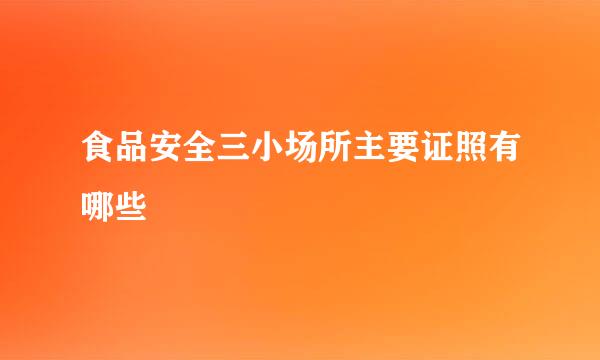 食品安全三小场所主要证照有哪些