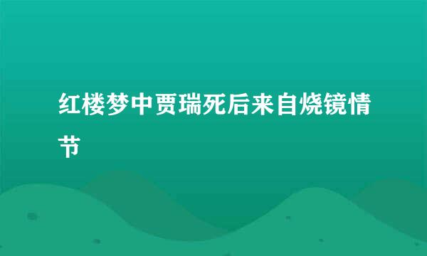 红楼梦中贾瑞死后来自烧镜情节