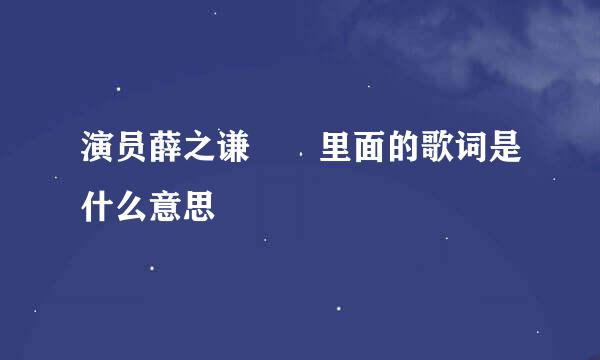 演员薛之谦  里面的歌词是什么意思