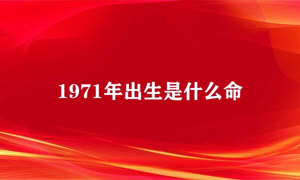 1971年出生是什么命