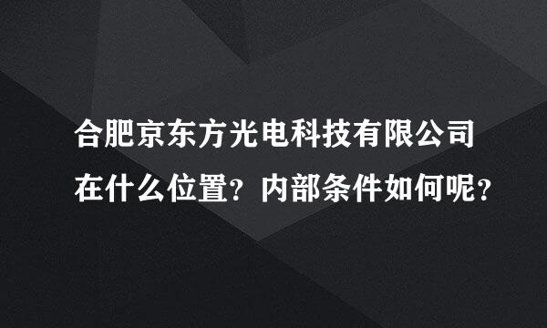 合肥京东方光电科技有限公司在什么位置？内部条件如何呢？