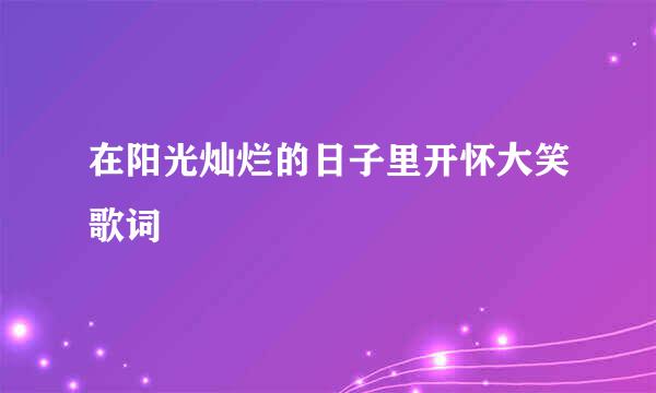 在阳光灿烂的日子里开怀大笑歌词