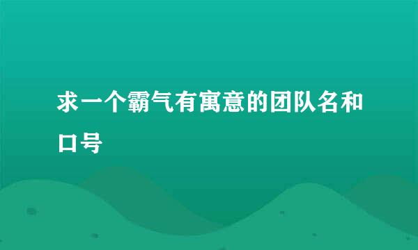 求一个霸气有寓意的团队名和口号