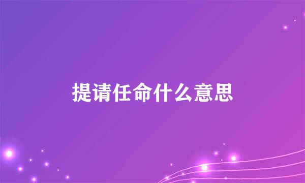 提请任命什么意思