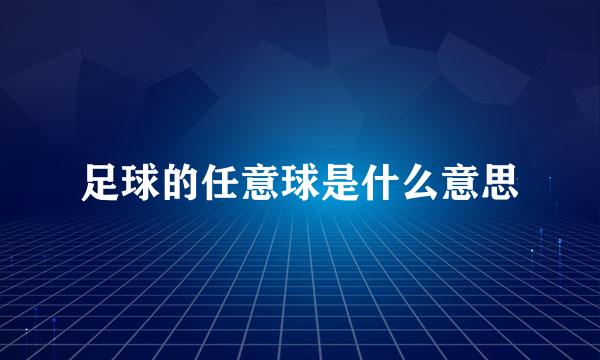 足球的任意球是什么意思