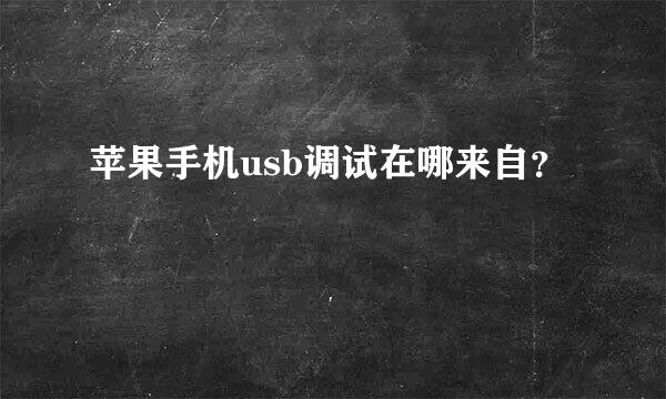 苹果手机usb调试在哪来自？