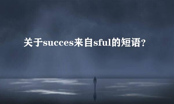 关于succes来自sful的短语？