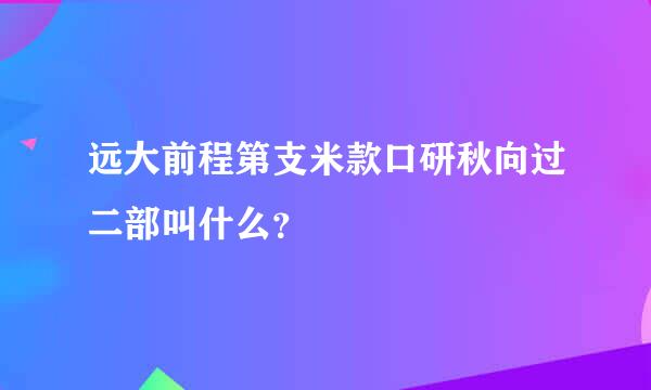 远大前程第支米款口研秋向过二部叫什么？