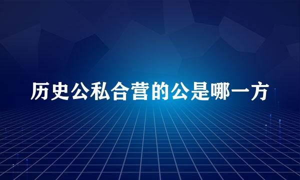 历史公私合营的公是哪一方