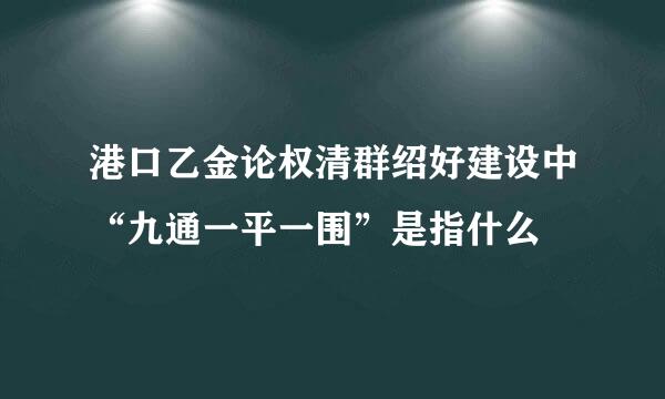 港口乙金论权清群绍好建设中“九通一平一围”是指什么