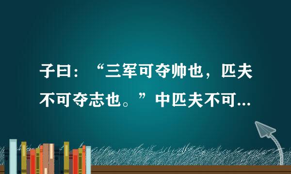 子曰：“三军可夺帅也，匹夫不可夺志也。”中匹夫不可夺志也的意思