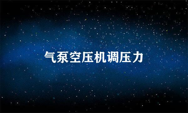 气泵空压机调压力