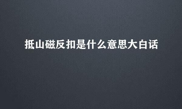 抵山磁反扣是什么意思大白话