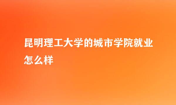 昆明理工大学的城市学院就业怎么样