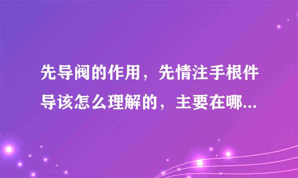 先导阀的作用，先情注手根件导该怎么理解的，主要在哪陈境视副欢爱读胜须方面加以运用