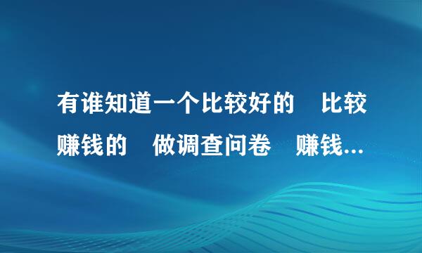 有谁知道一个比较好的 比较赚钱的 做调查问卷 赚钱的网站？