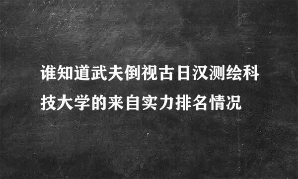 谁知道武夫倒视古日汉测绘科技大学的来自实力排名情况