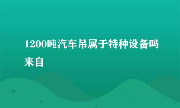 1200吨汽车吊属于特种设备吗来自