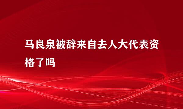 马良泉被辞来自去人大代表资格了吗