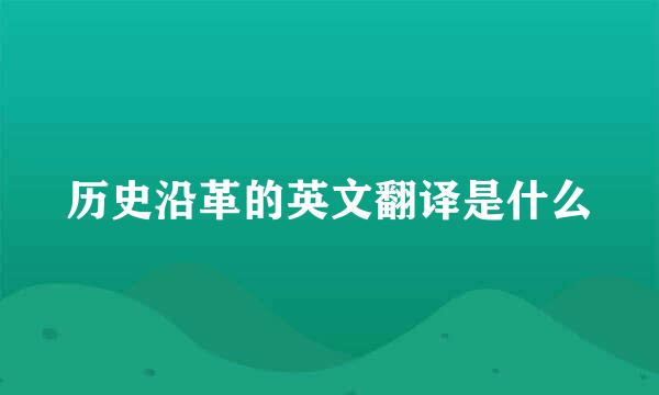 历史沿革的英文翻译是什么