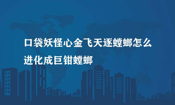 口袋妖怪心金飞天逐螳螂怎么进化成巨钳螳螂