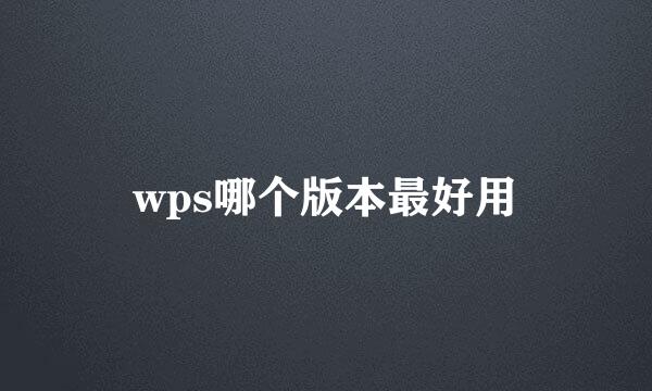 wps哪个版本最好用