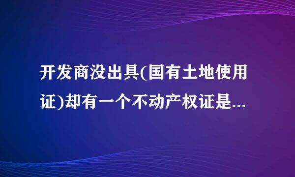 开发商没出具(国有土地使用证)却有一个不动产权证是怎么回事？