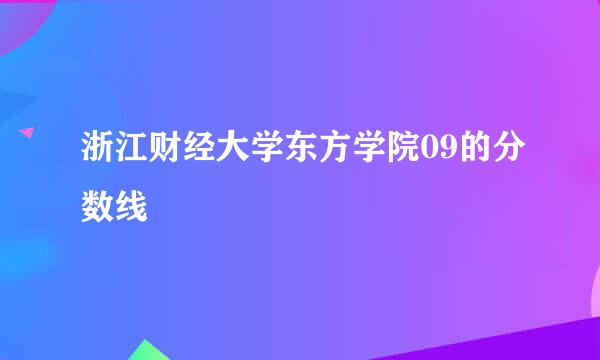 浙江财经大学东方学院09的分数线