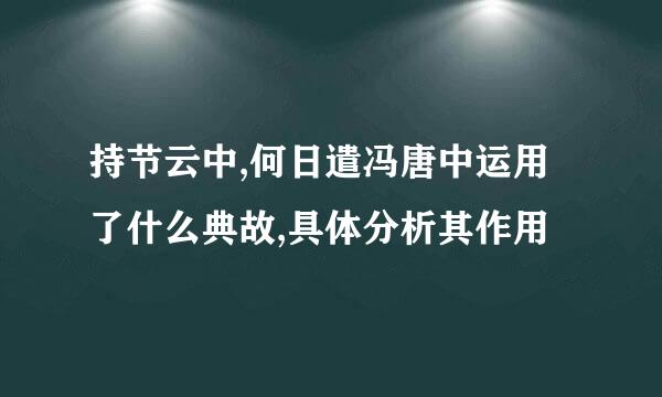 持节云中,何日遣冯唐中运用了什么典故,具体分析其作用