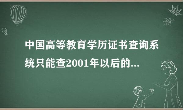 中国高等教育学历证书查询系统只能查2001年以后的学历情况吗?我是1995年得查不来自到吧?