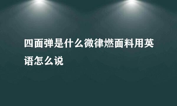 四面弹是什么微律燃面料用英语怎么说