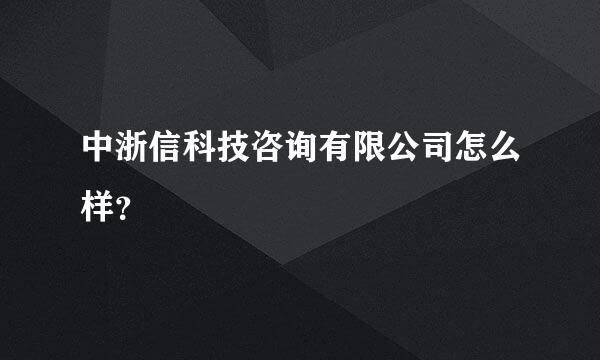 中浙信科技咨询有限公司怎么样？