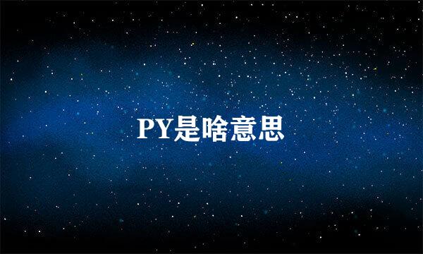 PY是啥意思