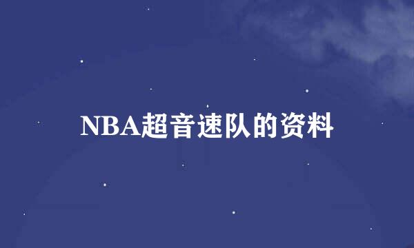 NBA超音速队的资料