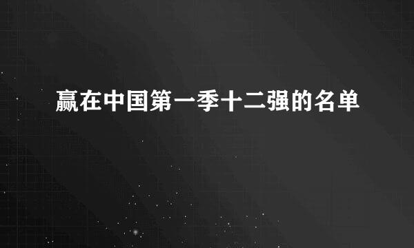 赢在中国第一季十二强的名单