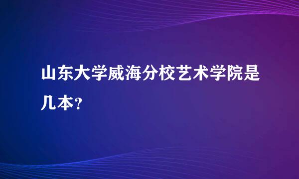 山东大学威海分校艺术学院是几本？