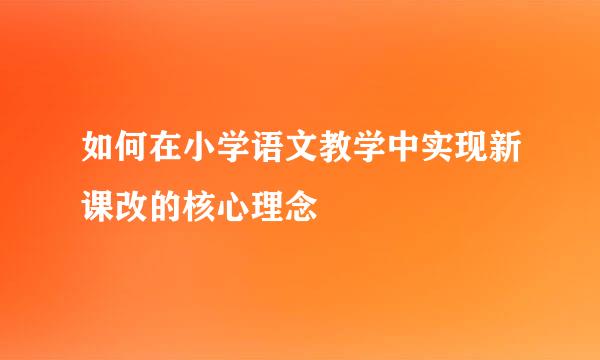 如何在小学语文教学中实现新课改的核心理念