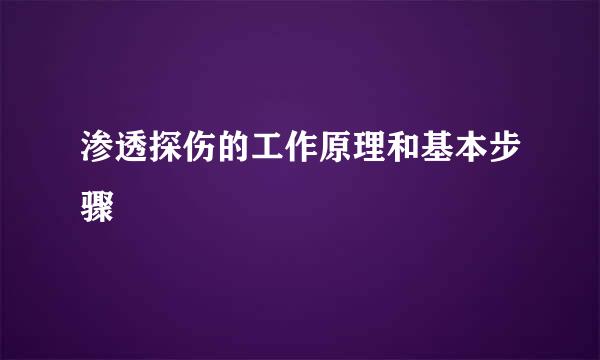 渗透探伤的工作原理和基本步骤