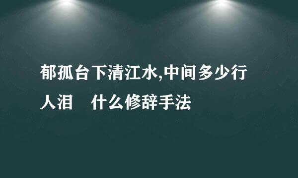 郁孤台下清江水,中间多少行人泪 什么修辞手法